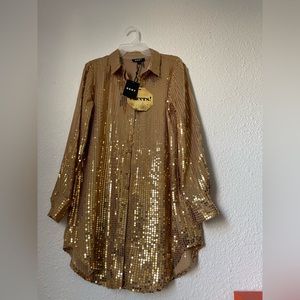 DKNY gold dress